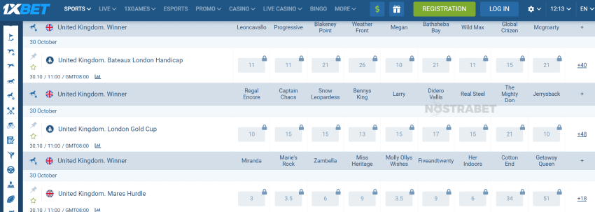 1xbet antepost horse racing