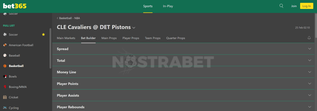 bet builder of bet365