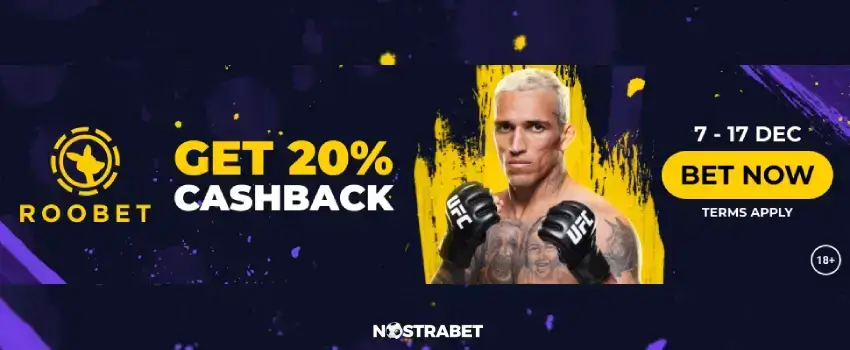 roobet december 20% cashback promo