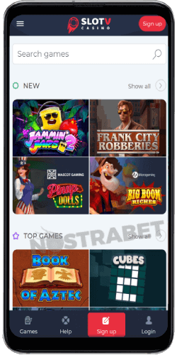 SlotV Casino Mobile Version