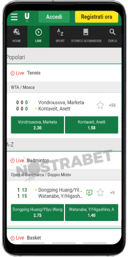 unibet app Android scommesse live