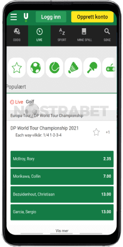 unibet android app live arrangementer